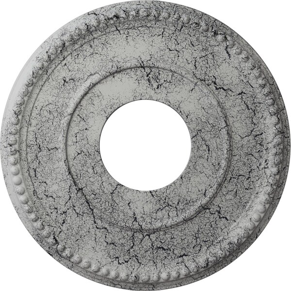 Ekena Millwork Bradford Medallion (Canopies up to 6 5/8"), 12 1/2"OD x 3 7/8"ID x 3/4"P, Ultra Pure White Crackle CM12BRUWC - main